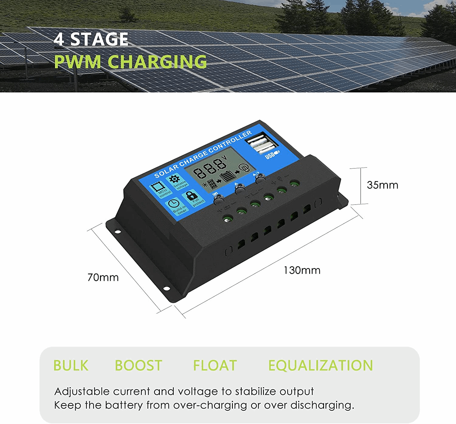ALLPOWERS 30A Regolatore di Carica Solare