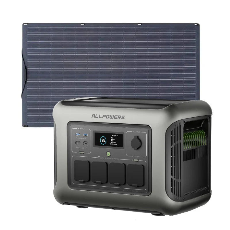 ALLPOWERS Generatore Solare 1600W (R1500 LITE + SF200 Pannello Solare Flexible 200W)