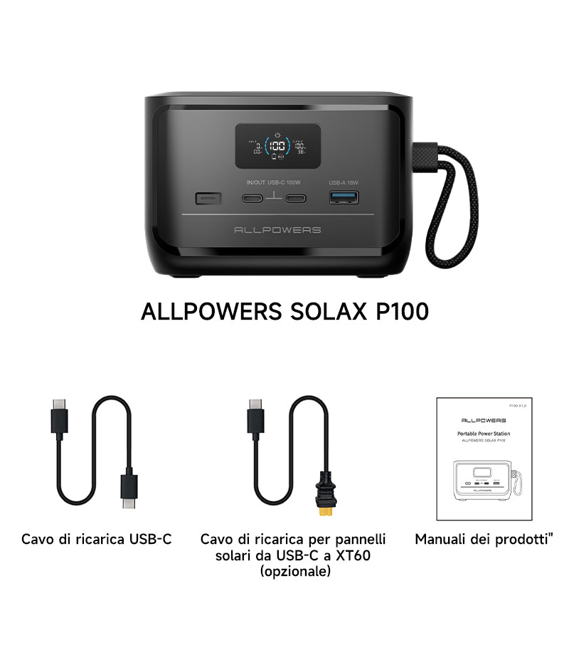 ALLPOWERS SOLAX P100 Alimentatore portatile (128W 99.2Wh)