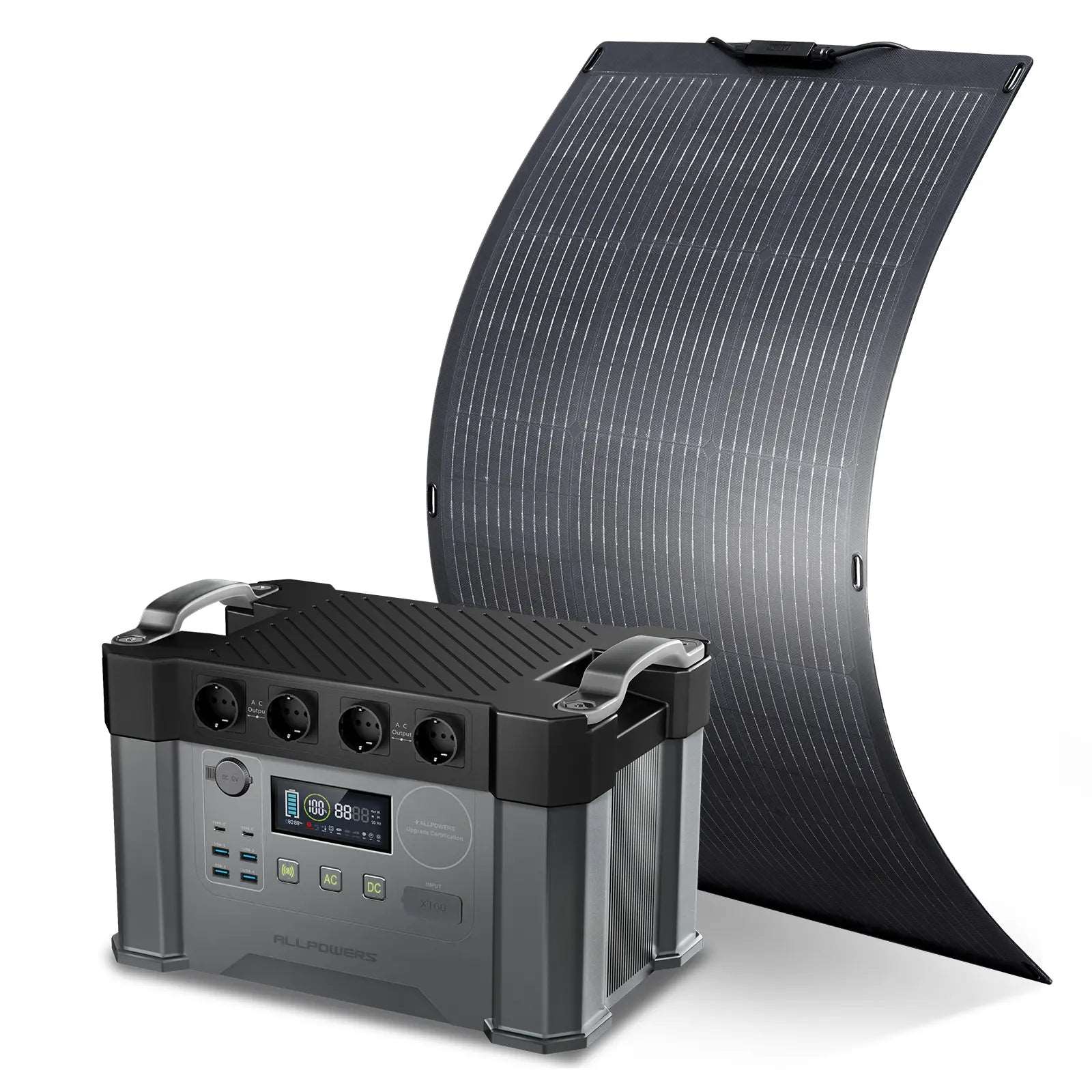 ALLPOWERS 2000W Generatore Solare (S2000 + SF100 100W Pannello Solare Flessibile)