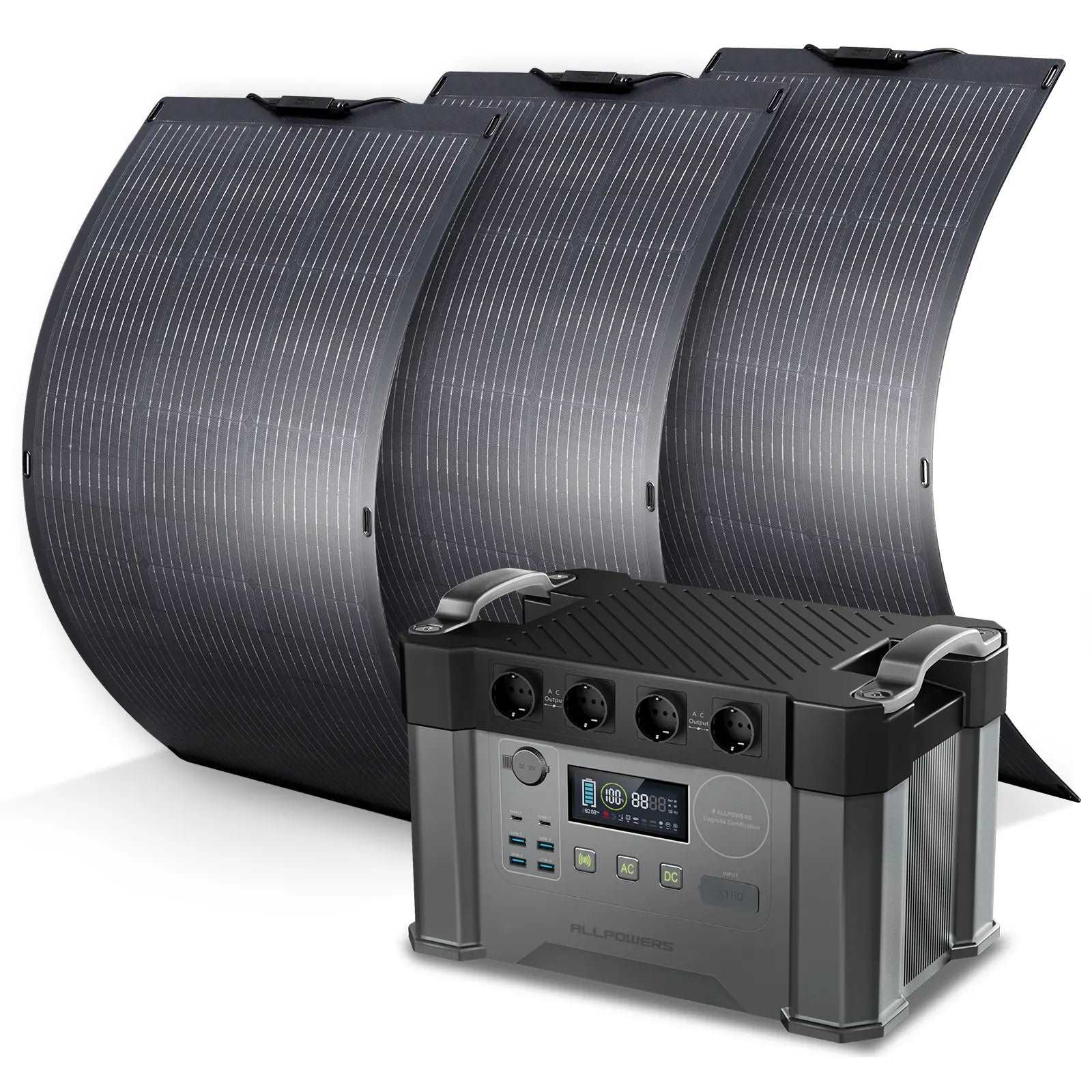 ALLPOWERS 2000W Generatore Solare (S2000 + SF100 100W Pannello Solare Flessibile)