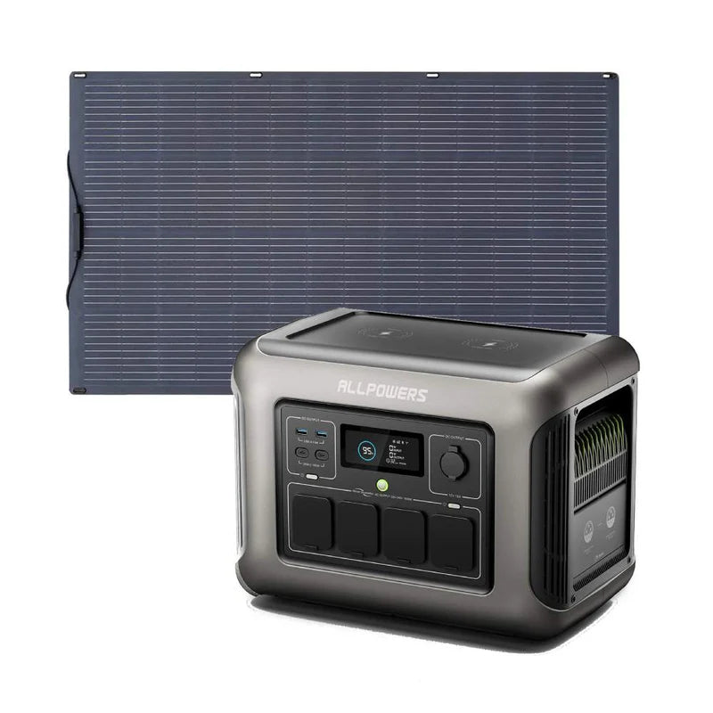 ALLPOWER 1800W Generatore Solare (R1500 + SF100 Pannello Solare 100W)
