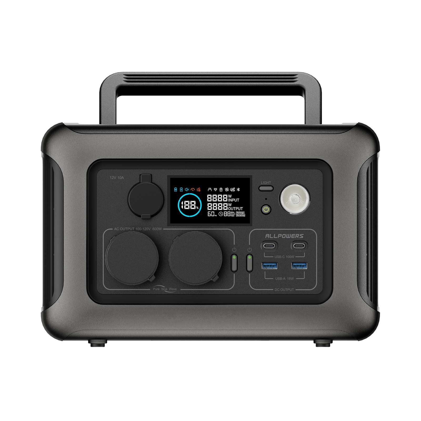 ALLPOWERS R600 Power Station Portatile 600W 299Wh Batteria LiFeP04