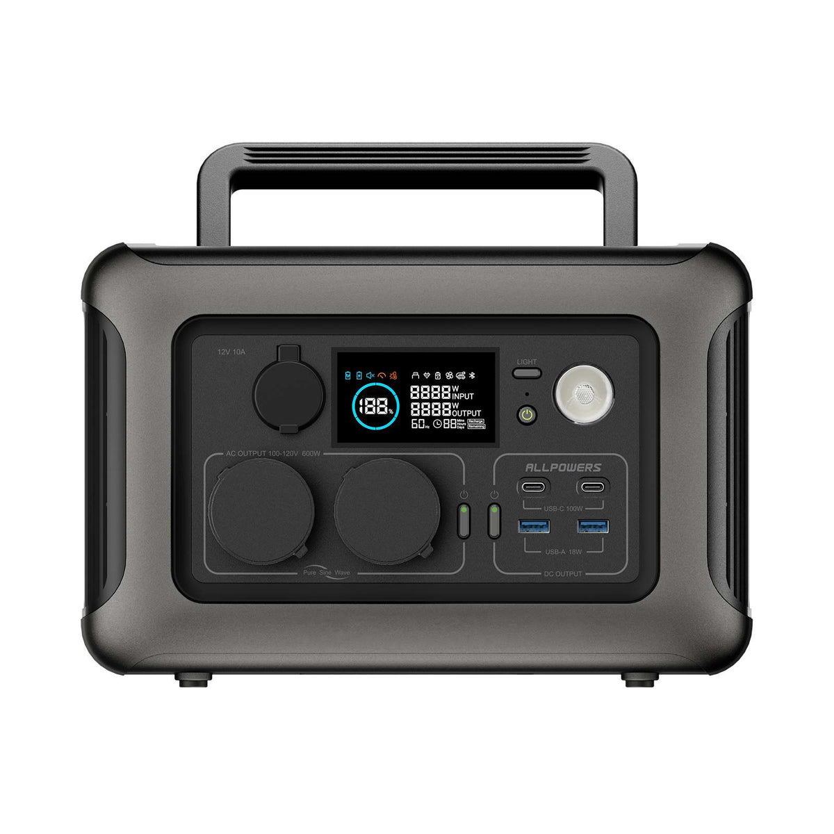 SCHWAIGER Power Station 600W: Generatore Di Corrente Portatile Con Inverter Per Emergenze E Campeggio