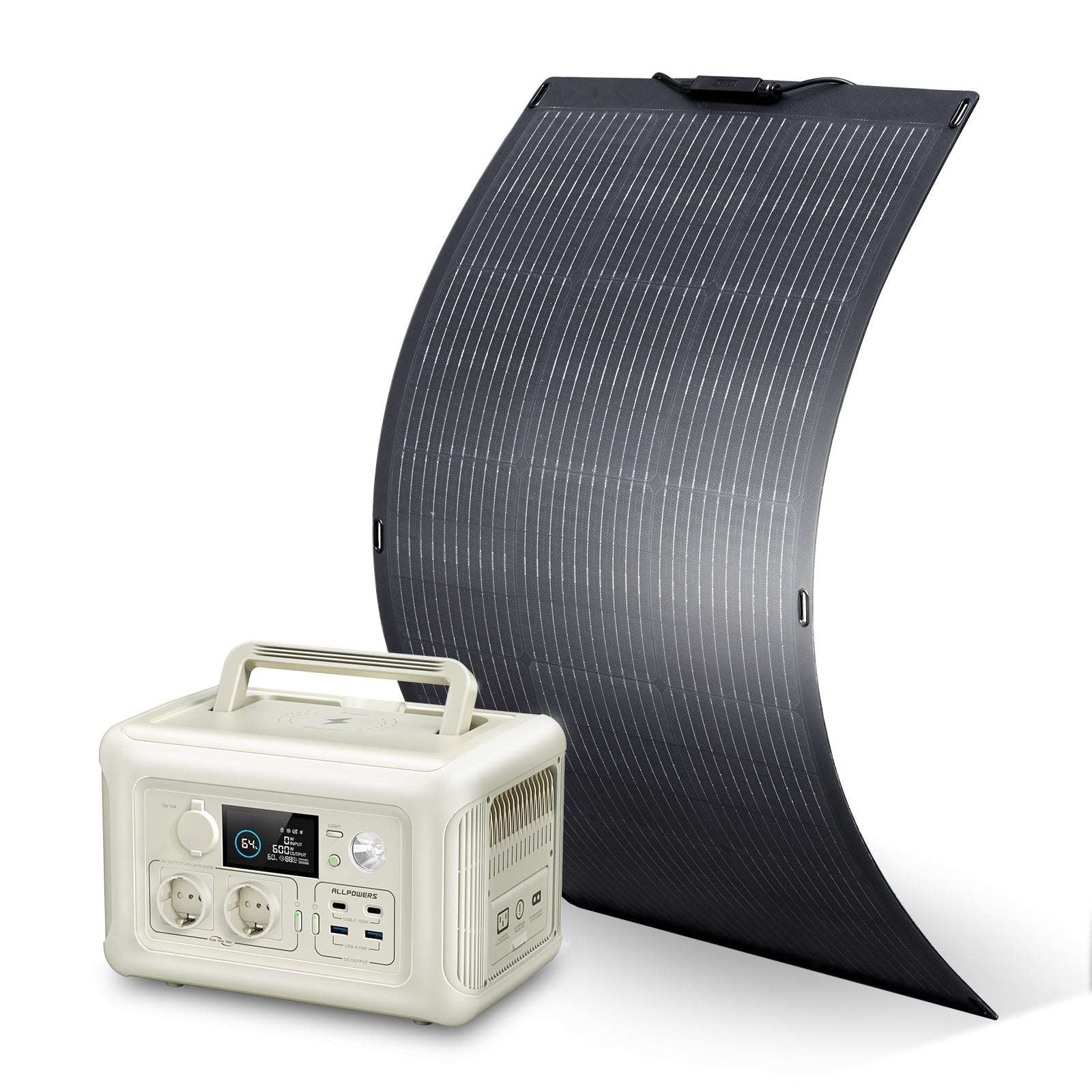 ALLPOWERS Generatore Solare 600W (R600 + SF100 Pannello Solare Flexibl