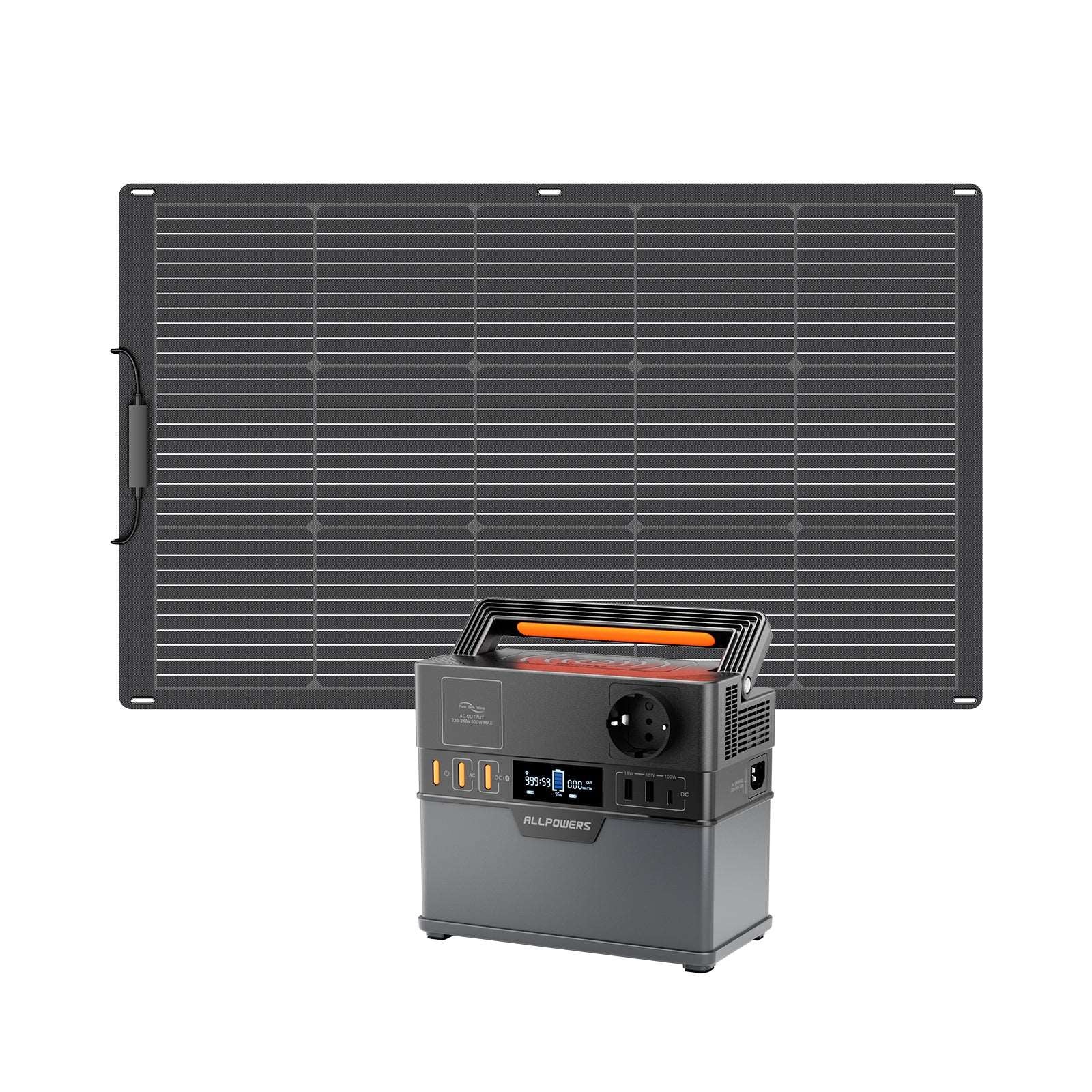 ALLPOWERS 300W Generatore Solare (S300 Plus + SF100 PV 100W Flessibile)