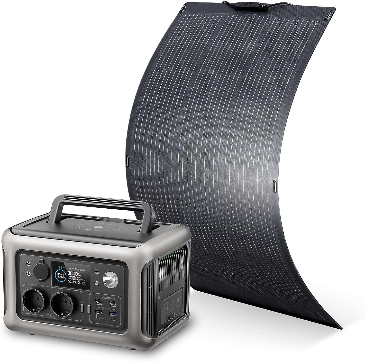 ALLPOWERS Generatore Solare 600W (R600 + SF100 Pannello Solare Flexibl