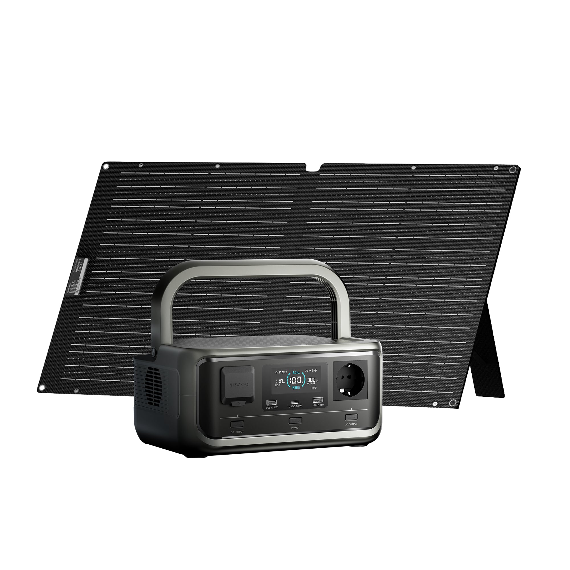 ALLPOWERS Generatore Solare 300W (P300 + SOLAX SE100 Pannello Solare 100W)
