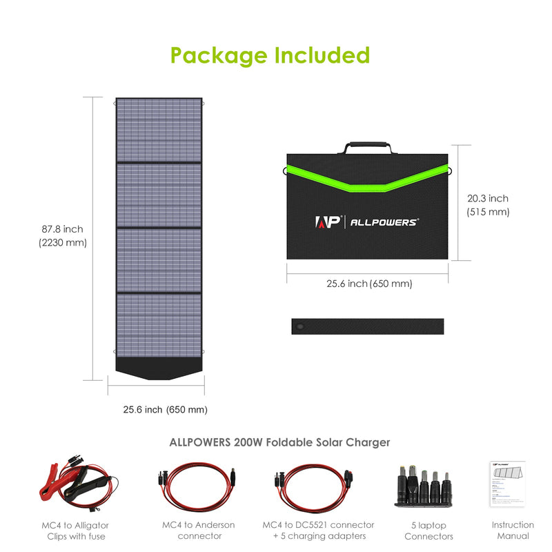 ALLPOWER Kit Generatore Solare 1800W (R1500 + SP033 200W Pannello Solare)