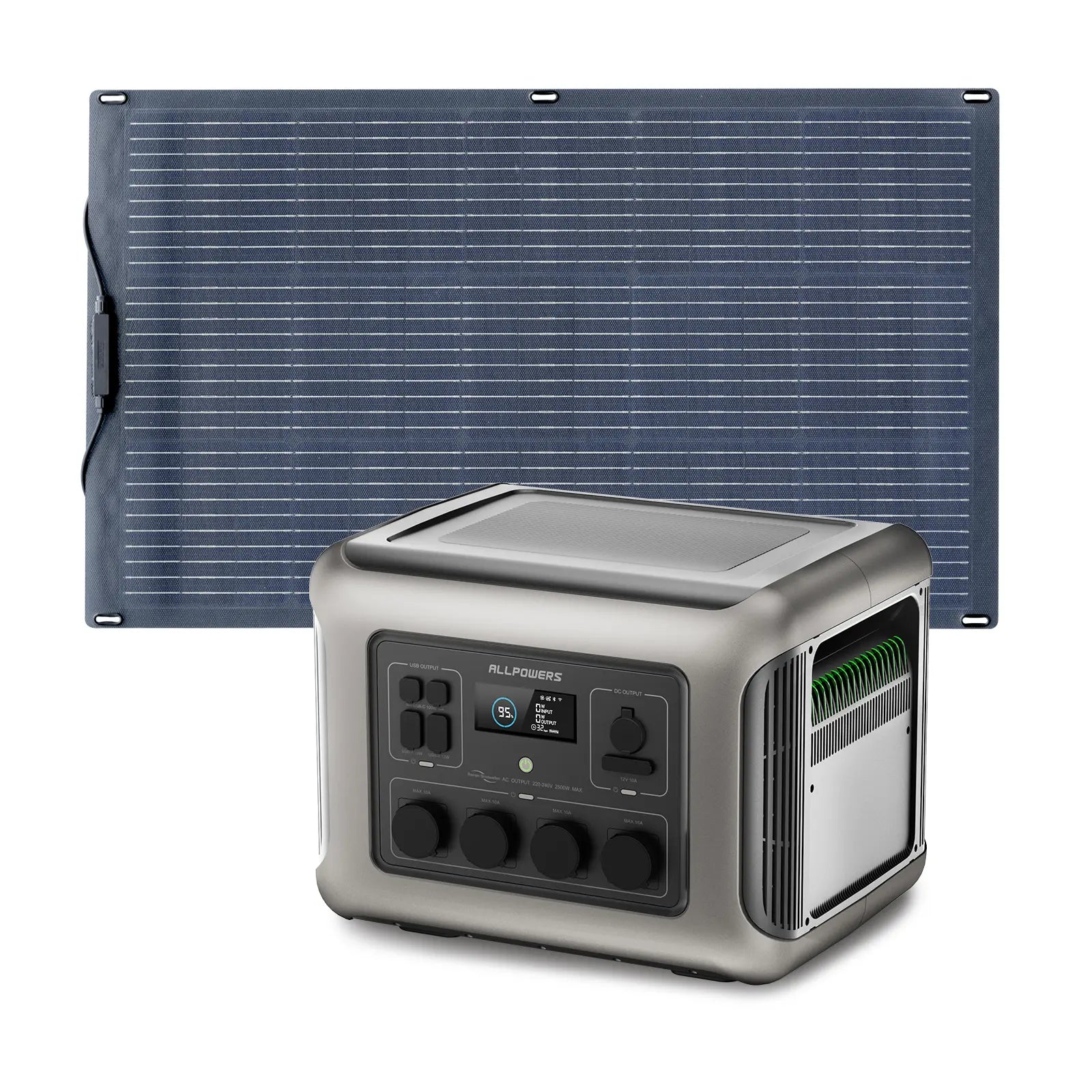 ALLPOWERS Kit Generatore Solare 2500W (R2500 + SF100 100W Pannello Solare Flessibile)