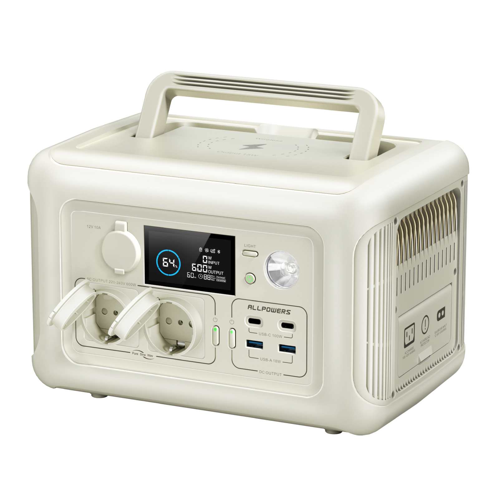 ALLPOWERS R600 Power Station Portatile 600W 299Wh Batteria LiFeP04